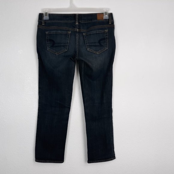 American Eagle Women's Jeans Size 4 Straight Crop Artist Low Rise Stretch Blue - Picture 5 of 16